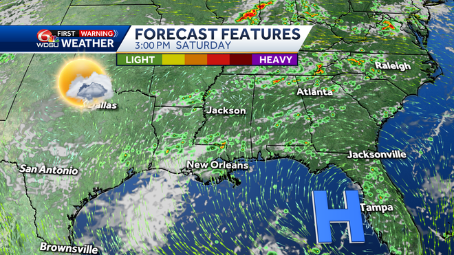 New Orleans weekend weather forecast UFC high temps rain chances