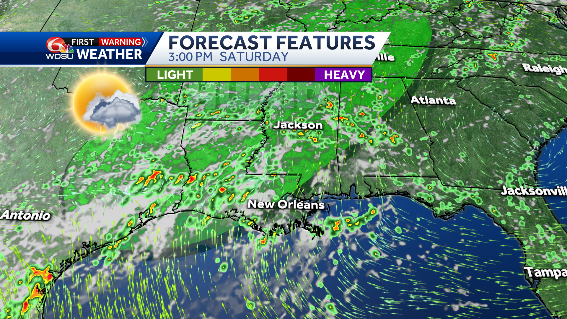 New Orleans weather forecast high temp rain chances Gulf forecast - WDSU