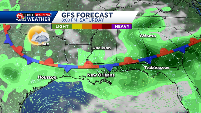 Weather features on Saturday