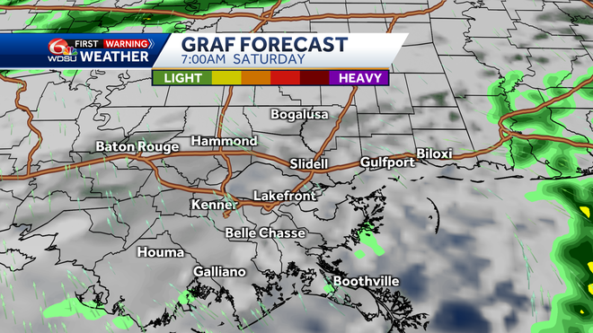 Clouds and rain forecast today, Saturday, 7 am