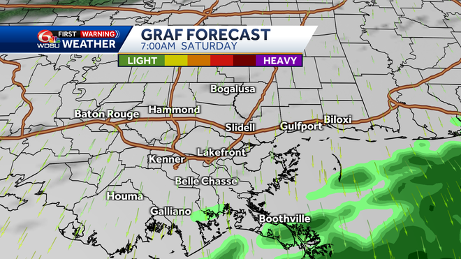 Clouds and rain forecast today, Saturday, 7 am