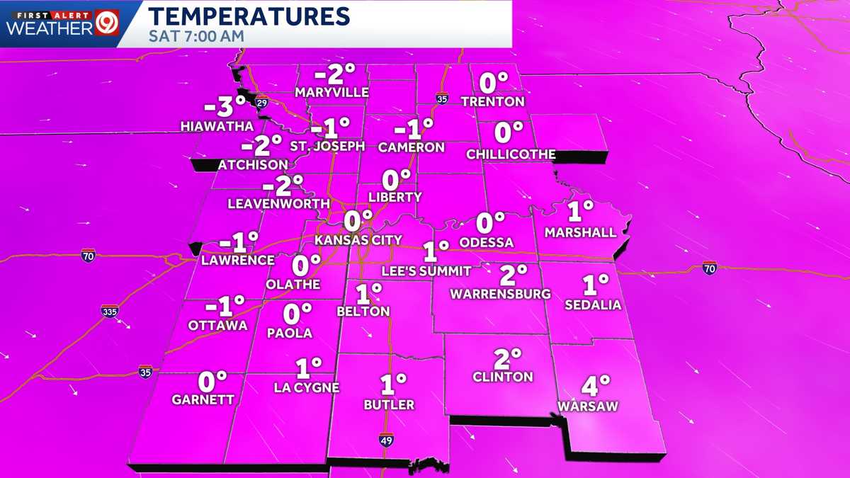 WEATHER BLOG: Frigid wind chills, temperatures near zero Saturday in Kansas City