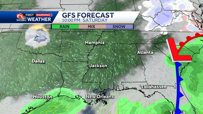 gfs forecast saturday night