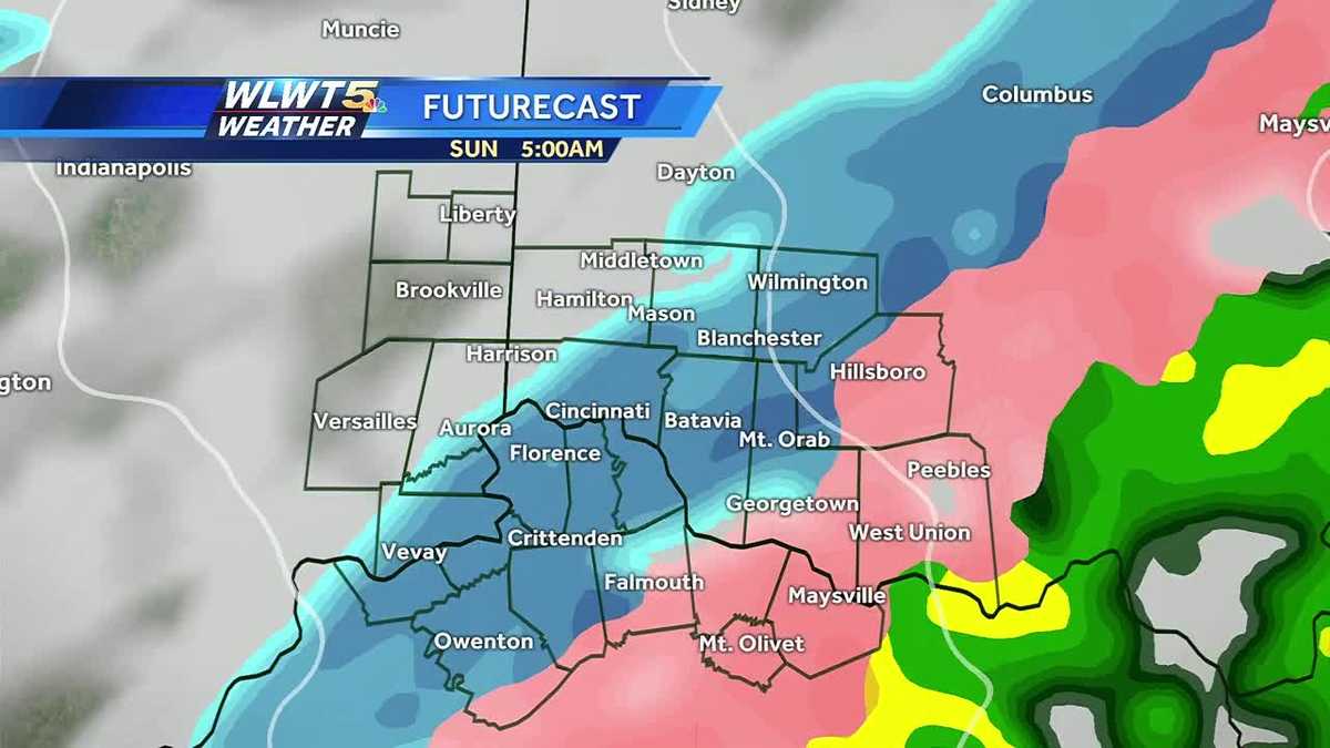 Hourbyhour forecast for Saturday night/Sunday morning
