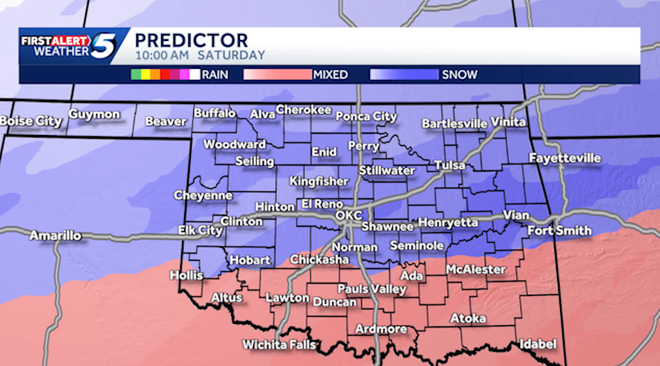 Oklahoma enero tormenta invernal y amenaza de nieve