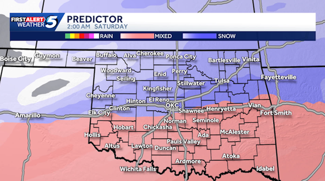 Oklahoma enero tormenta invernal y amenaza de nieve