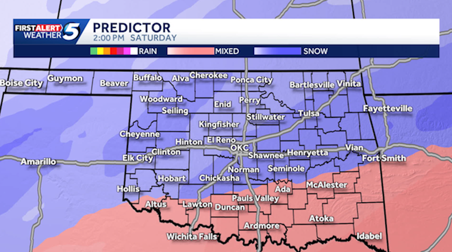Oklahoma enero tormenta invernal y amenaza de nieve
