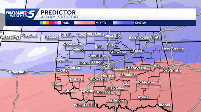 Oklahoma enero tormenta invernal y amenaza de nieve