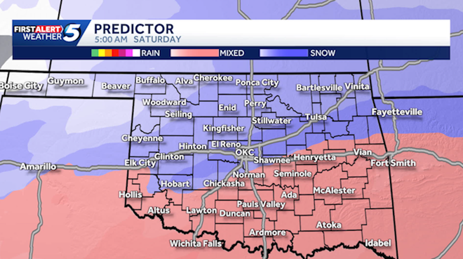Oklahoma enero tormenta invernal y amenaza de nieve