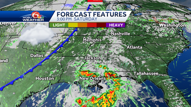 New Orleans severe storms flood watch festival forecast