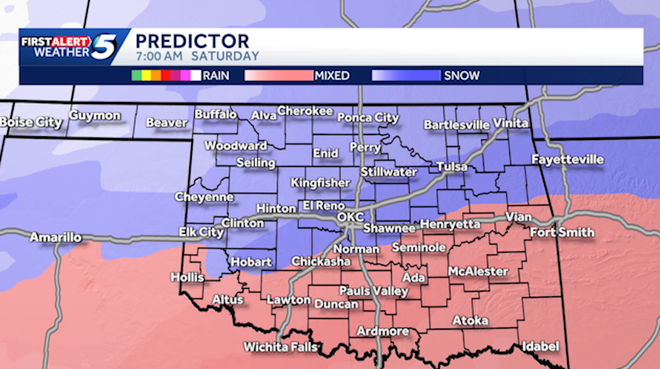 Oklahoma enero tormenta invernal y amenaza de nieve