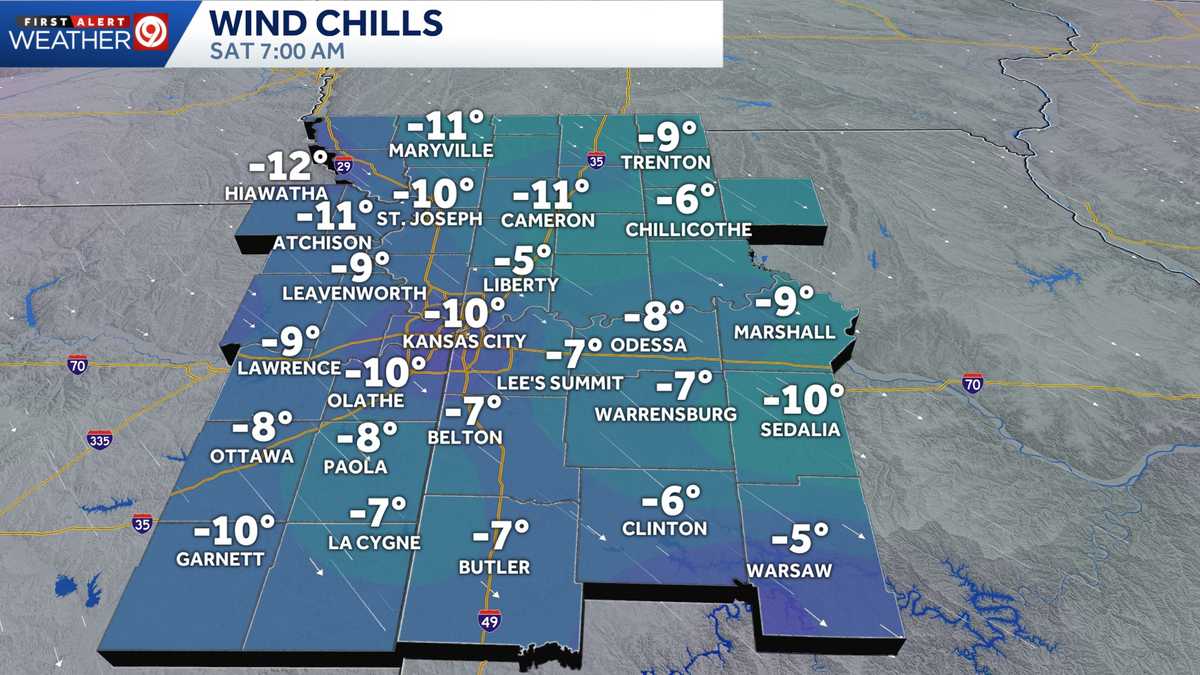 Kansas Wind Chain Dangerous wind chills in Kansas City on Saturday; Alert Day