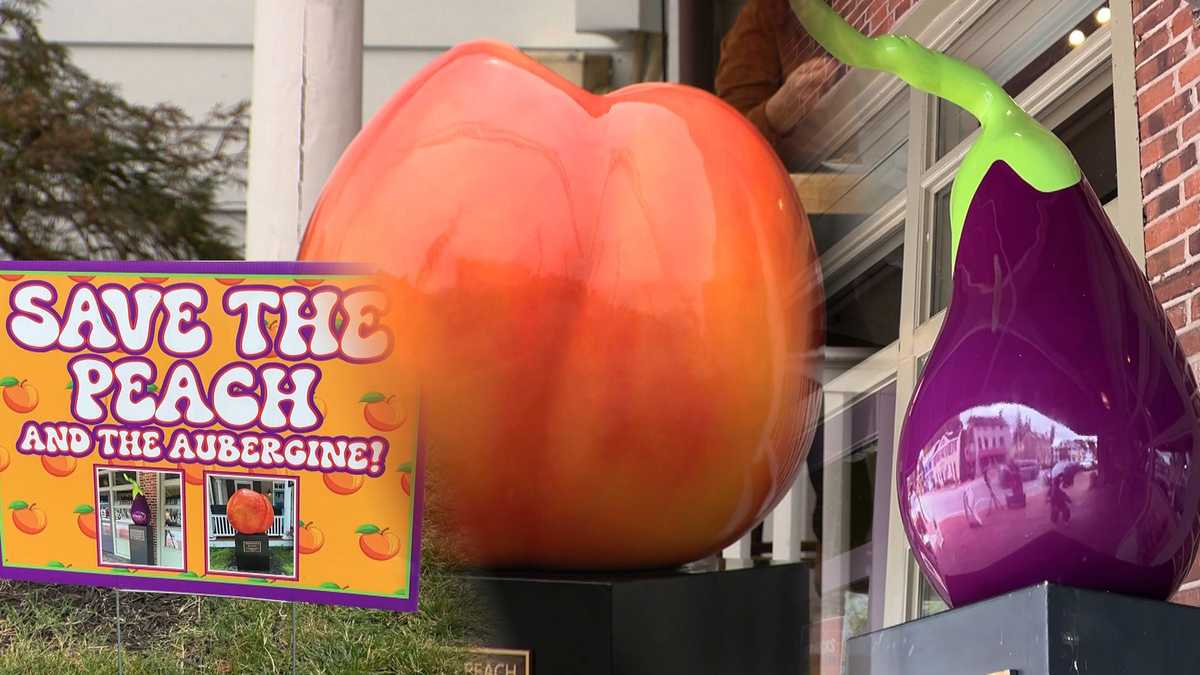 Eggplant, giant peach sprouting controversy in Maryland town