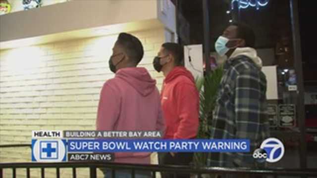 As COVID-19 case rates are improving, Bay Area health officials are asking that people stay home for the Super Bowl, and keep
gathering small. They fear the event could put California's recent progress in jeopardy.