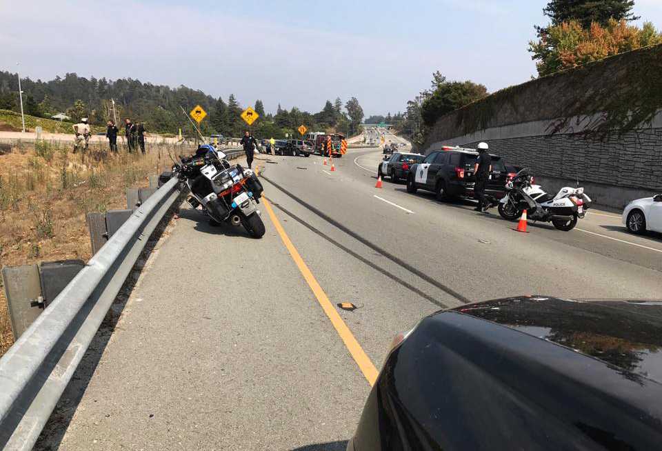 CHP officer hit on Highway 1 in Santa Cruz