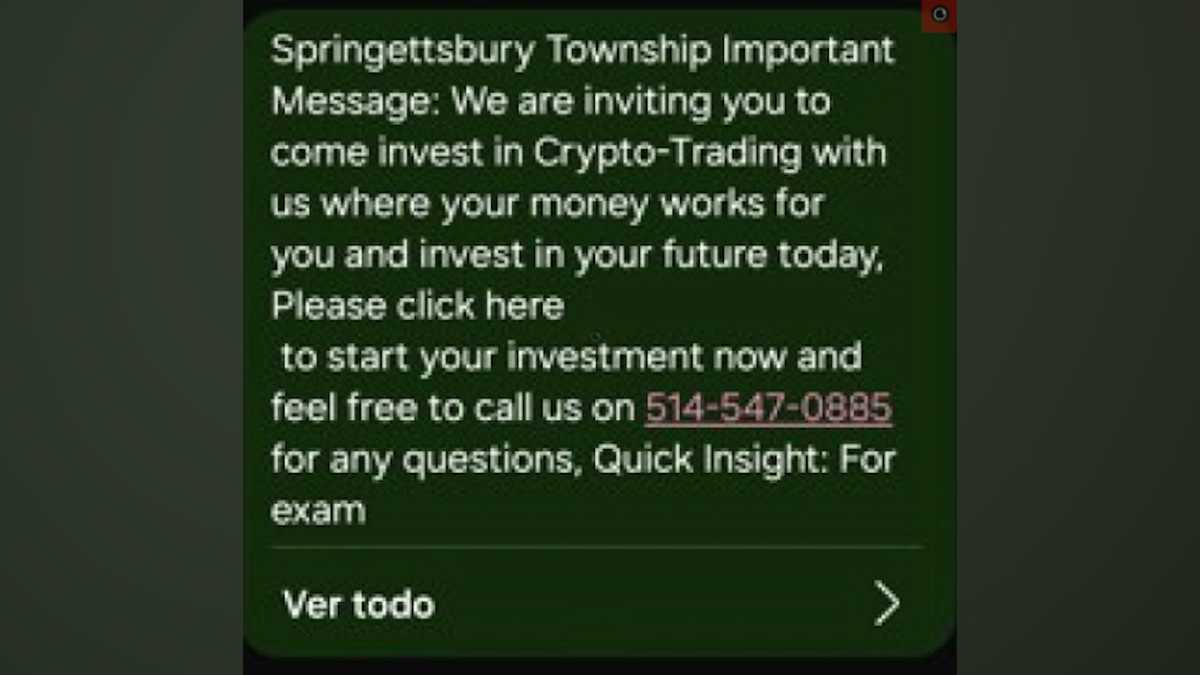 Police in York County, Pa. warn of scam text message sent through township  event notification system