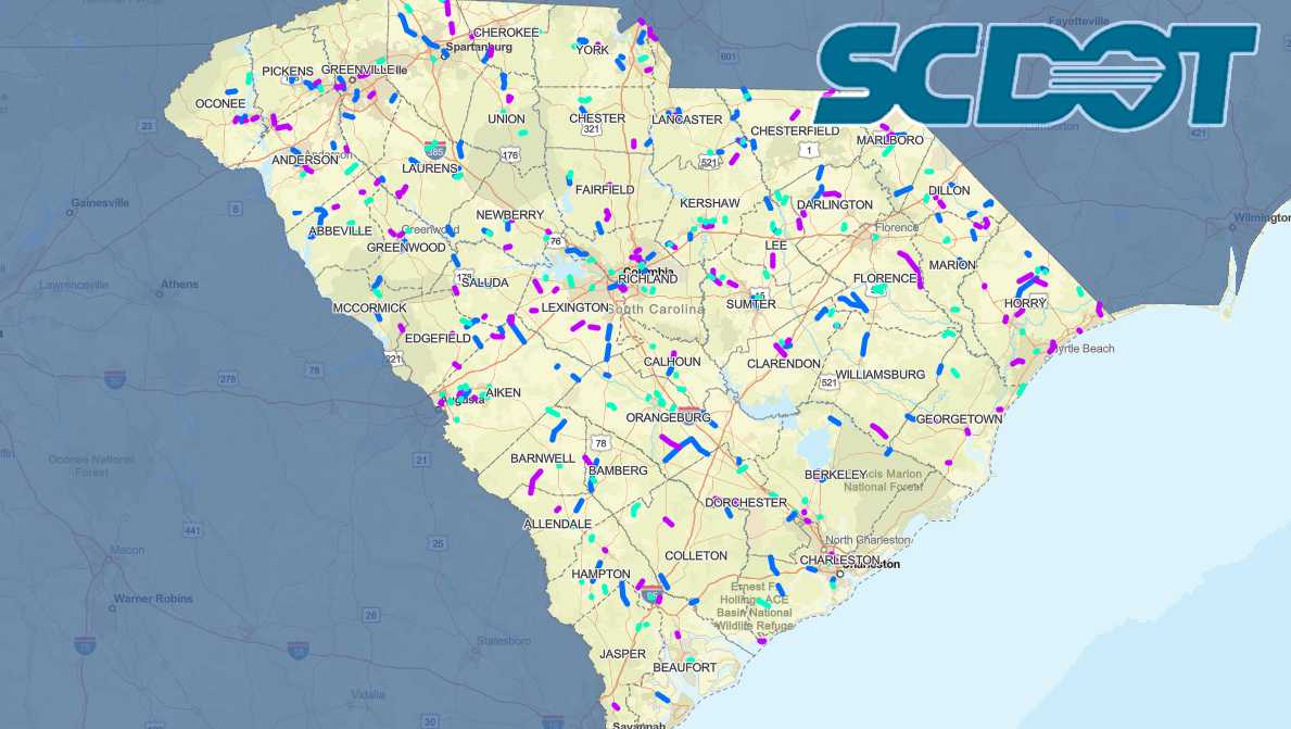 South Carolina SCDOT releases list of roads set for repaving