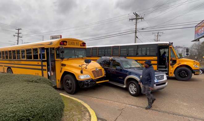 Collide the SUV and school bus