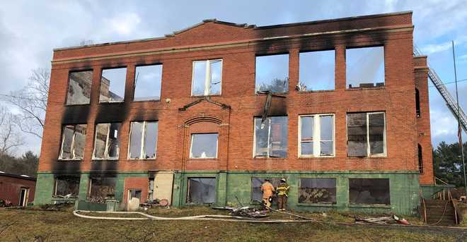 Fire Rips Through Old Elementary School Building