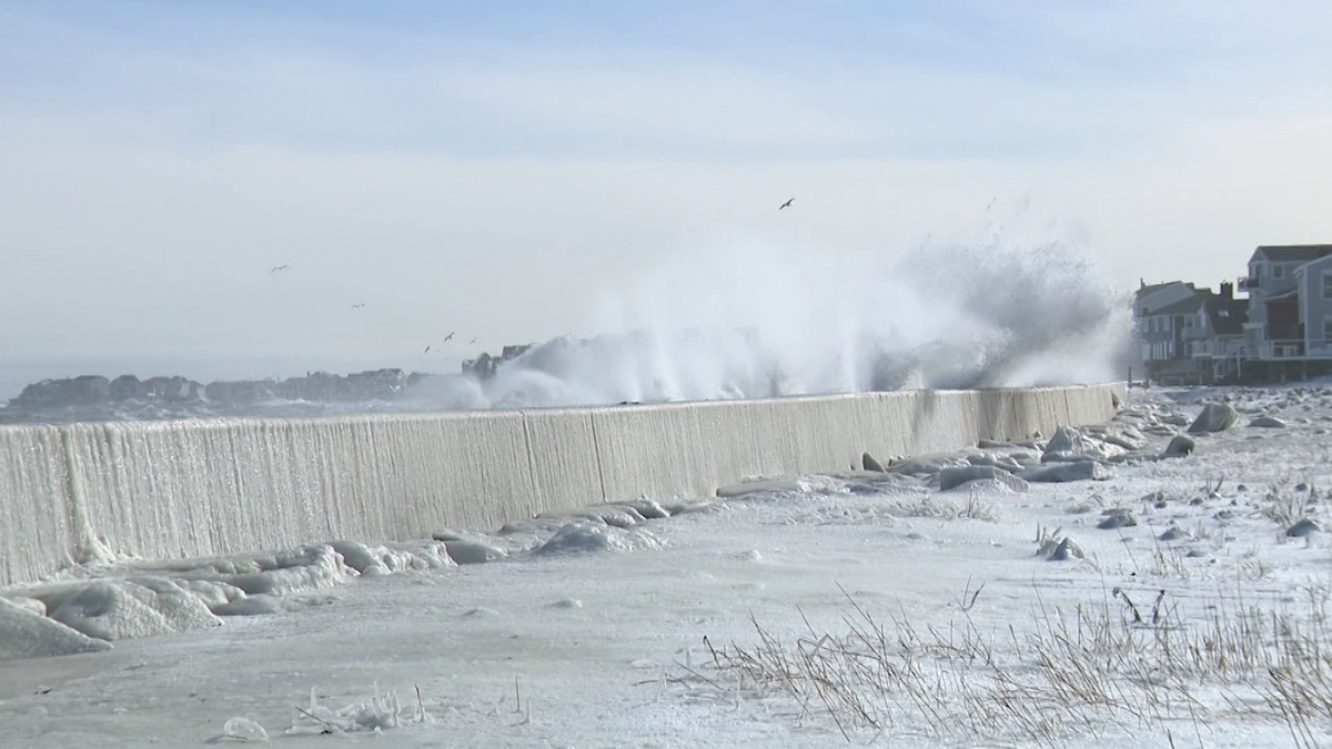 High tide, offshore storm bring more icy flooding to coastal communities