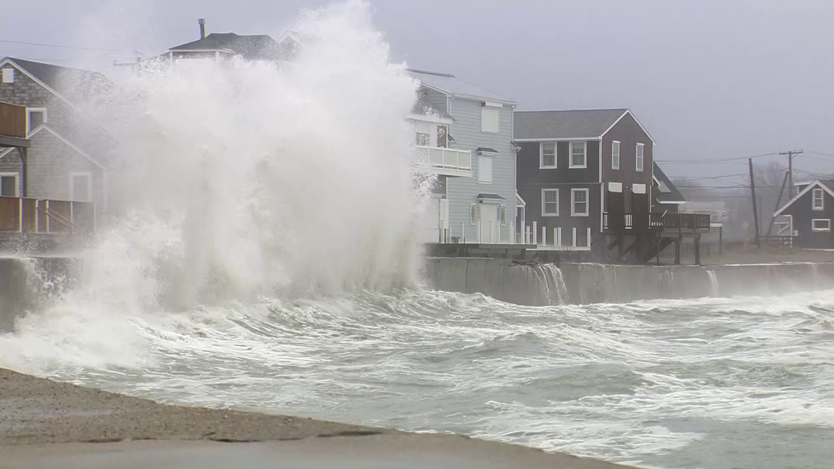 Nasty April nor'easter batters already bruised Massachusetts coast