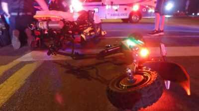 Juvenile on motorized scooter struck by vehicle
