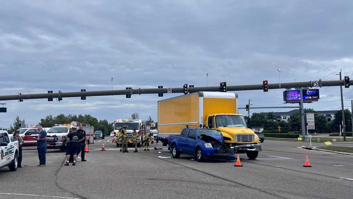 1 injured after crash between trucks near Michael G. Rippe Parkway in Lee County