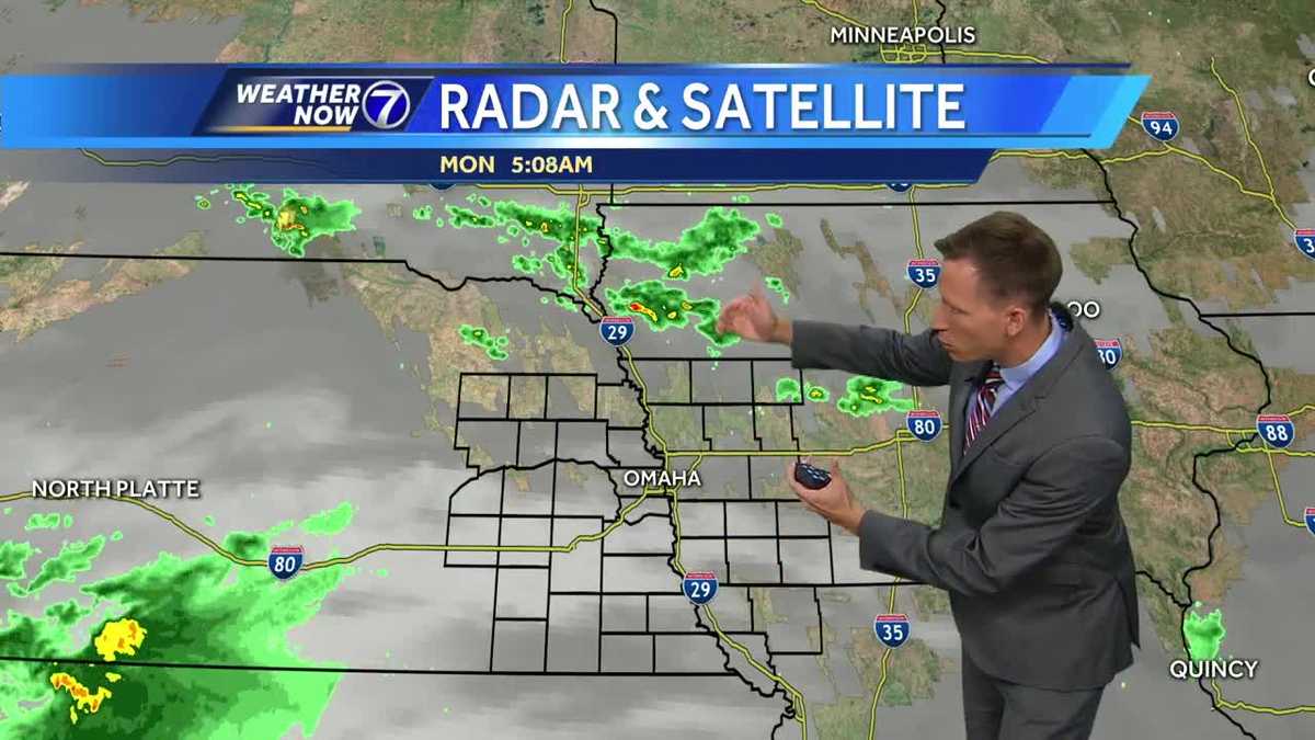 Isolated rain Monday with temperatures staying below average