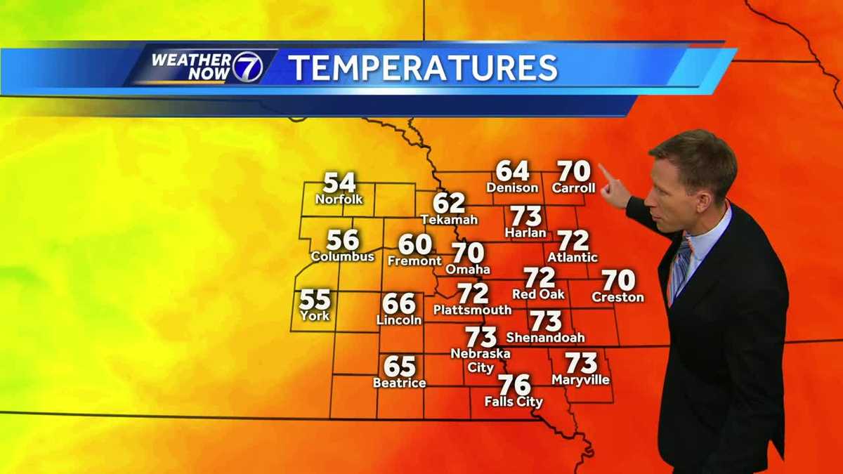 A cold front brings one day of comfortable weather to Nebraska and Iowa