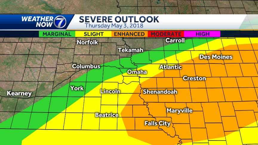 An update on when and where severe storms are possible Thursday afternoon