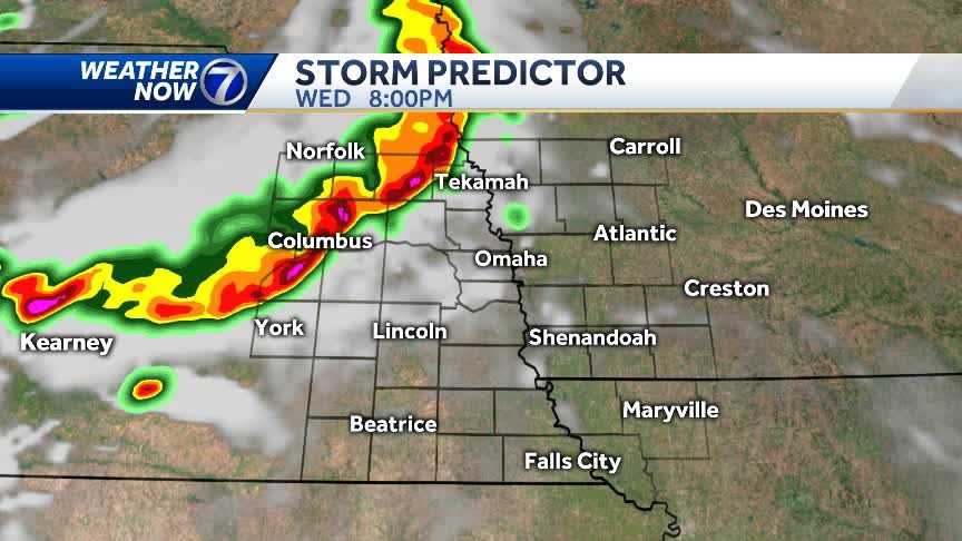 Severe storms possible Wednesday evening, mainly in eastern Nebraska