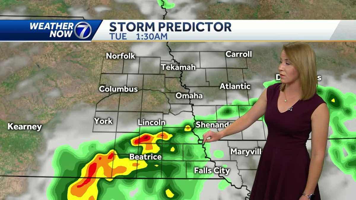 A slight chance for storms late Monday