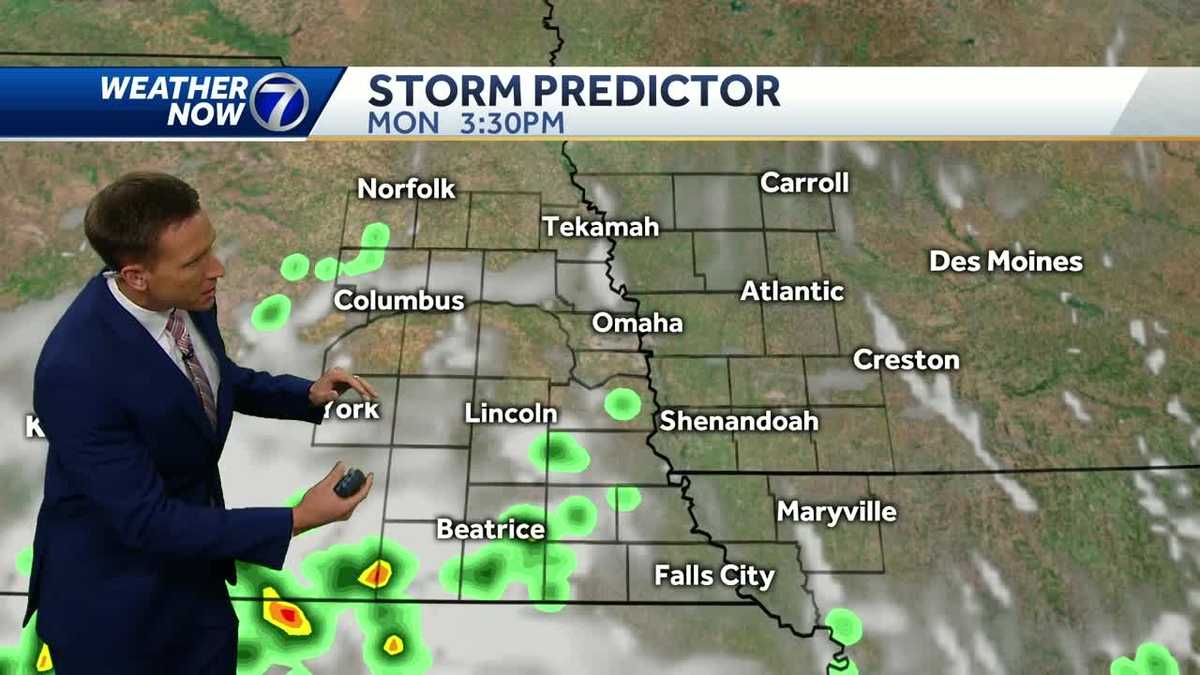 90s continue to start the work week, several rain chances ahead