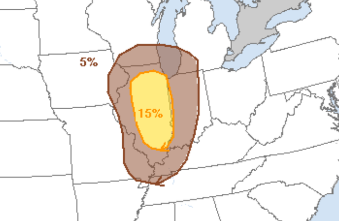 Belski's Blog - Severe storm risk area to the west