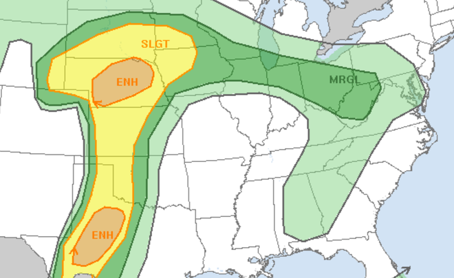 Belski's Blog - Small risk for severe over portions of the area