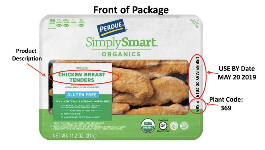 Perdue products produced on March 21 have a risk of being contaminated with pieces of bone