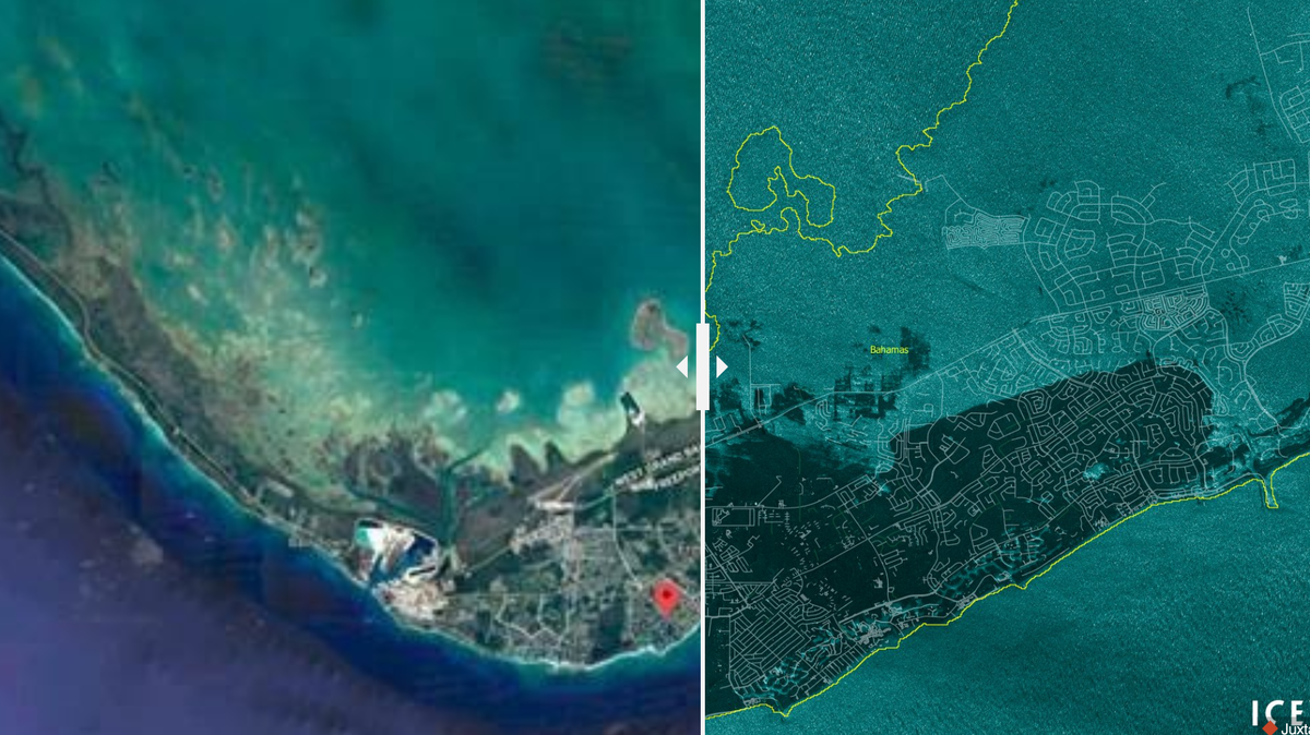 These satellite images show Grand Bahama before and after Dorian's wrath