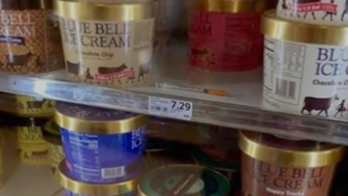 'Scary and disgusting' Needle found in ice cream freezer at grocery