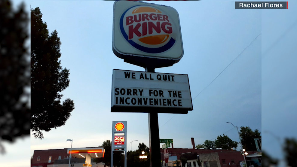 'We all quit': Burger King employees' sign goes viral