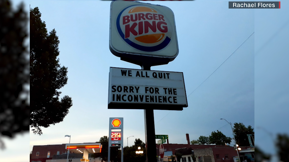 'We all quit' Burger King employees' sign goes viral