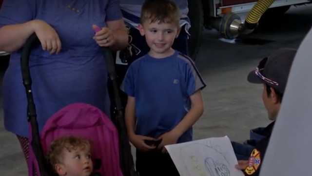 Child thanks firefighters who saved him after hand was caught in pool jet - Vimarsana News