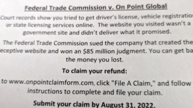 Postcard saying you're entitled to money from a lawsuit isn't a scam - Vimarsana News