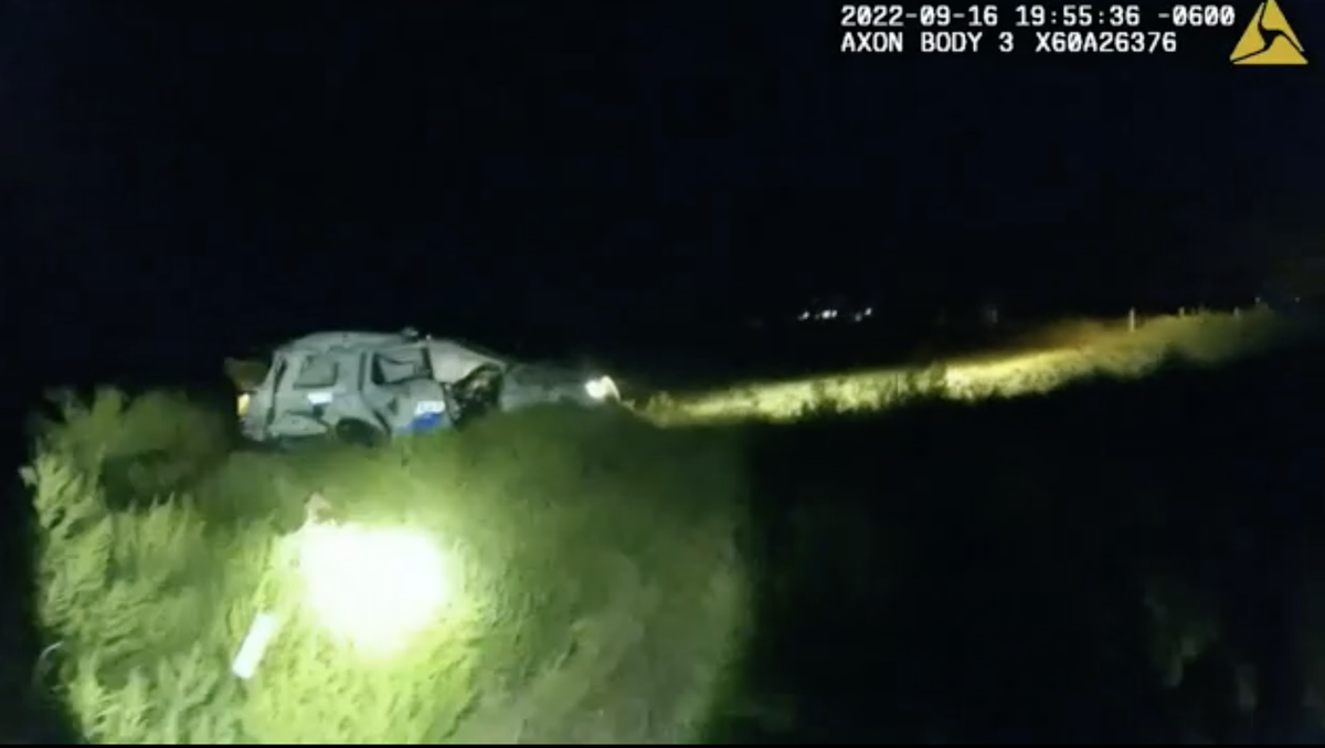 Colorado police release video of police car with suspect inside hit by ...