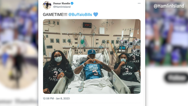 Damar Hamlin posts photo from hospital bed rooting on the Buffalo Bills a week after on-field collapse - Vimarsana News