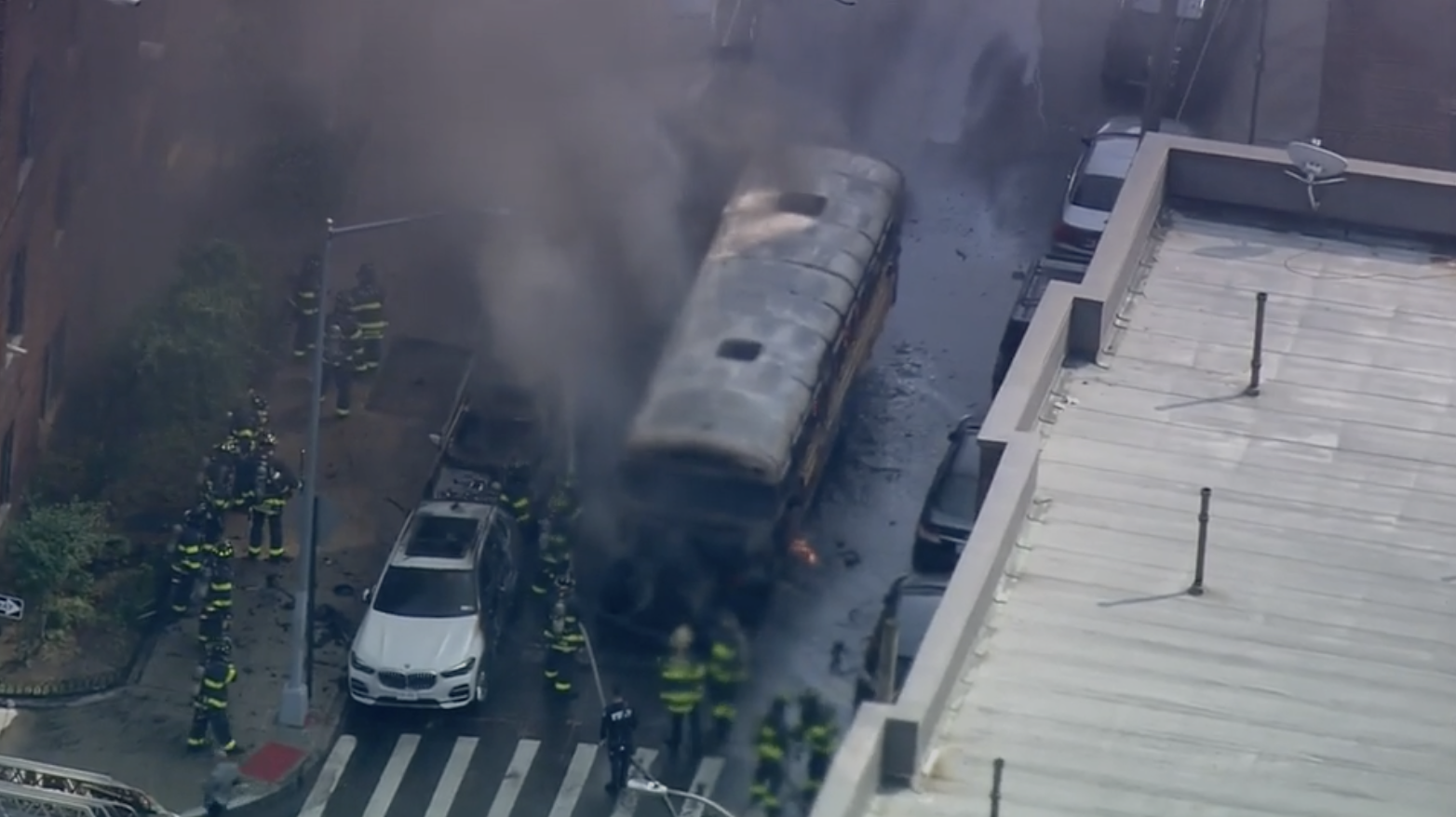 Video: NYC School Bus Goes Up In Flames, Children Escape Unharmed