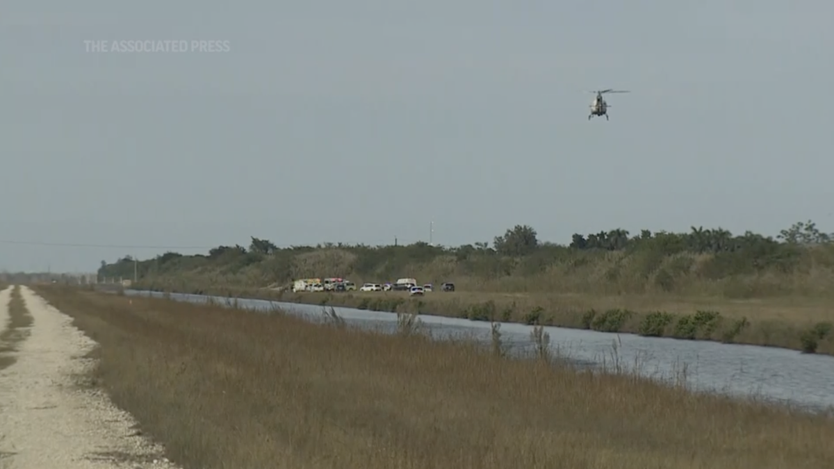 Helicopter crashes into canal near Miami, man killed