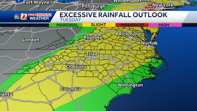North Carolina Severe Weather Updates: Flood watch issued for Triad and foothills Tuesday - Vimarsana News