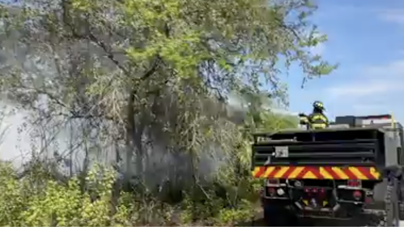 Crews battle brush fire near Sunshine Elementary in Lehigh Acres