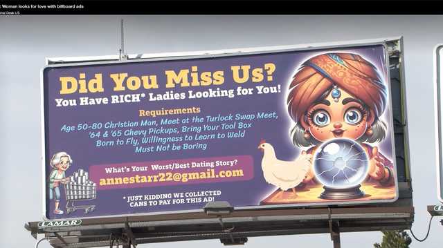 Video: Woman looks for love with billboard ads - Vimarsana News