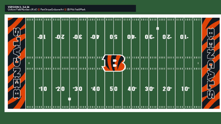 Bengals keeping 'B' 50-yard line logo after considering leaping tiger ...